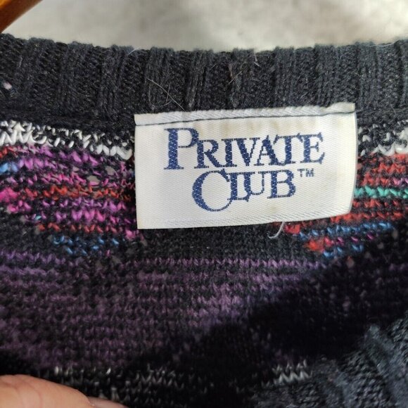 Vintage Private Club Men's Sweater 100% Acrylic Made In The USA Cosby - Picture 4 of 10
